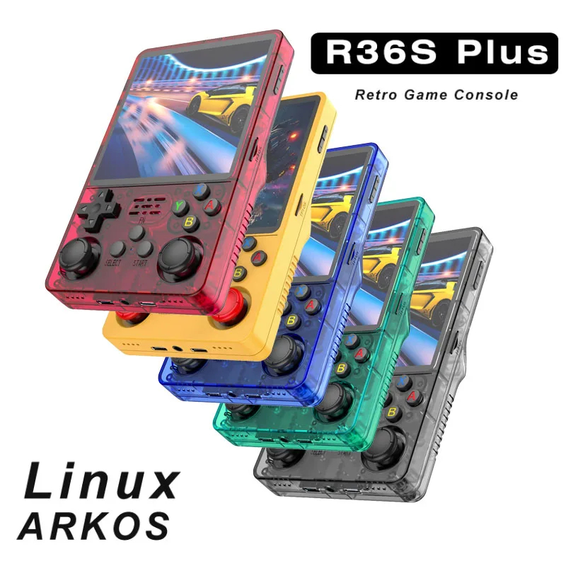 R36S Plus Available in 5 Colors: Red, Yellow, Blue, Green, Black