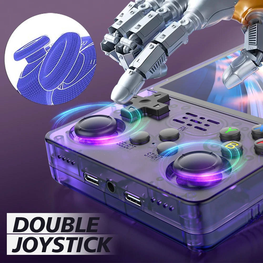 R36S Plus double joystick controls for precise gaming