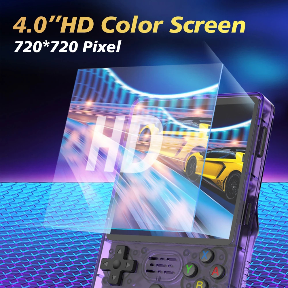 R36S Plus 4.0 inch HD Color Screen with 720x720 Pixel resolution